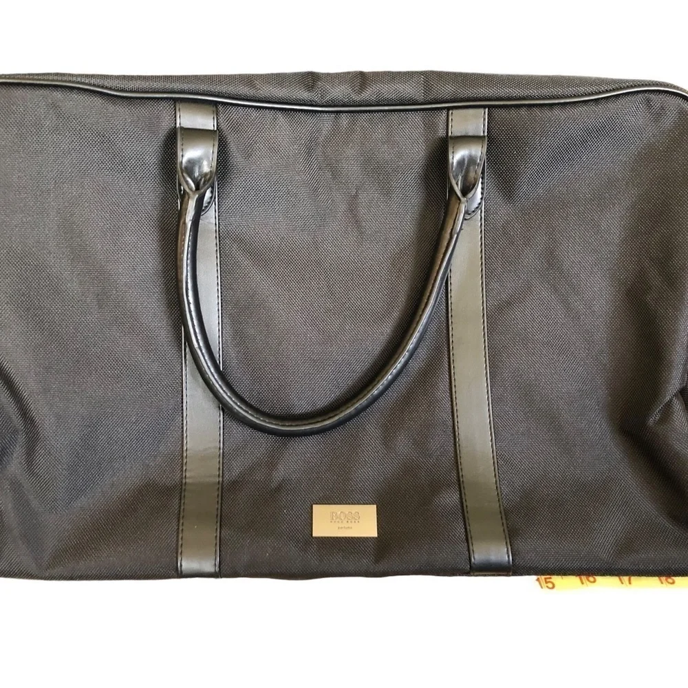 Hugo Boss Parfums Black Weekender Bag Double Handles Nylon Sz.19.5X12 Travel Bag